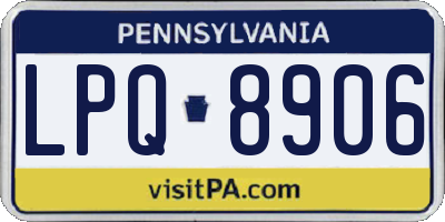 PA license plate LPQ8906