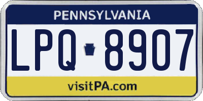 PA license plate LPQ8907