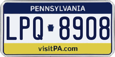 PA license plate LPQ8908
