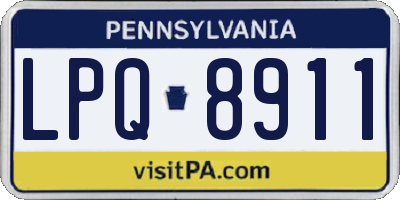 PA license plate LPQ8911