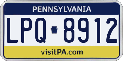 PA license plate LPQ8912