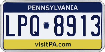 PA license plate LPQ8913