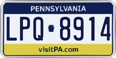 PA license plate LPQ8914