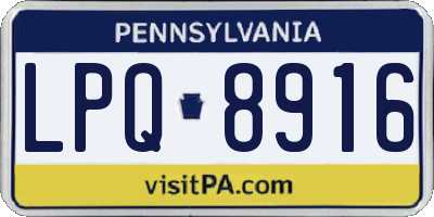 PA license plate LPQ8916