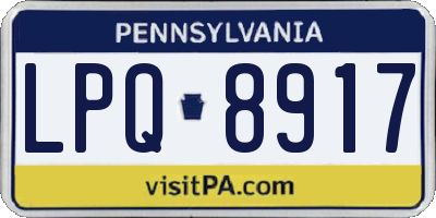 PA license plate LPQ8917