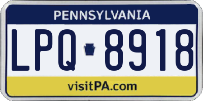 PA license plate LPQ8918