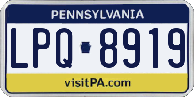 PA license plate LPQ8919