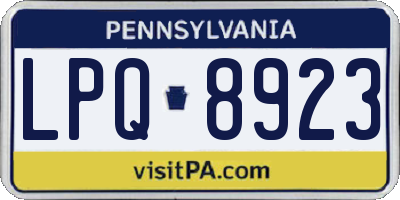 PA license plate LPQ8923