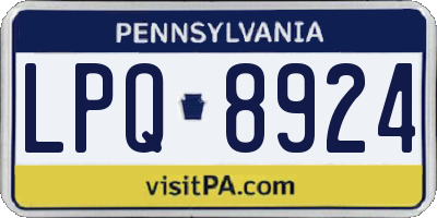 PA license plate LPQ8924