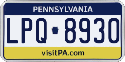 PA license plate LPQ8930
