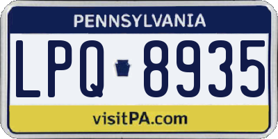 PA license plate LPQ8935