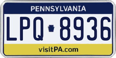 PA license plate LPQ8936