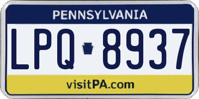 PA license plate LPQ8937