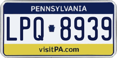 PA license plate LPQ8939