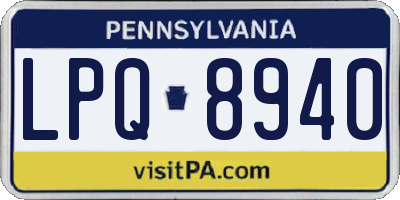 PA license plate LPQ8940
