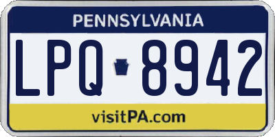 PA license plate LPQ8942