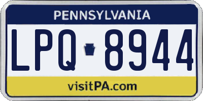 PA license plate LPQ8944