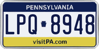 PA license plate LPQ8948