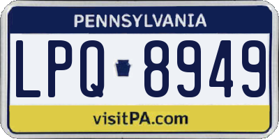 PA license plate LPQ8949