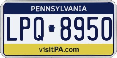 PA license plate LPQ8950