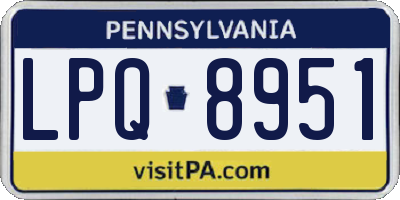 PA license plate LPQ8951