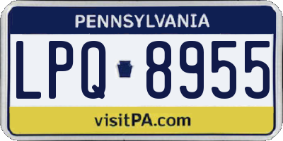 PA license plate LPQ8955