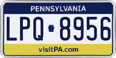 PA license plate LPQ8956