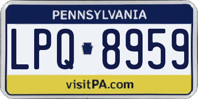 PA license plate LPQ8959