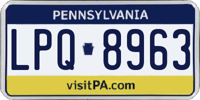 PA license plate LPQ8963
