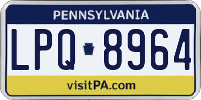PA license plate LPQ8964