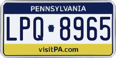PA license plate LPQ8965