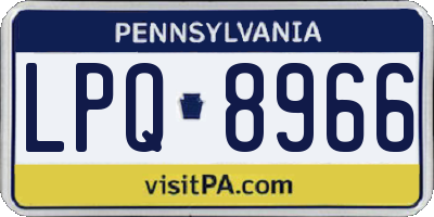 PA license plate LPQ8966