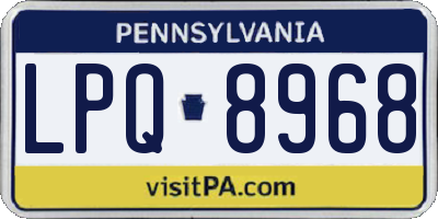 PA license plate LPQ8968