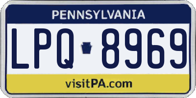 PA license plate LPQ8969