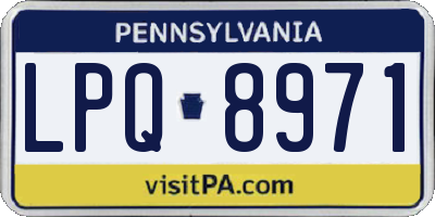 PA license plate LPQ8971