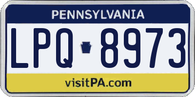 PA license plate LPQ8973