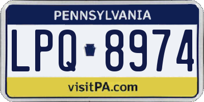 PA license plate LPQ8974