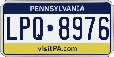 PA license plate LPQ8976