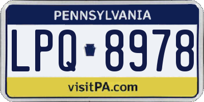 PA license plate LPQ8978