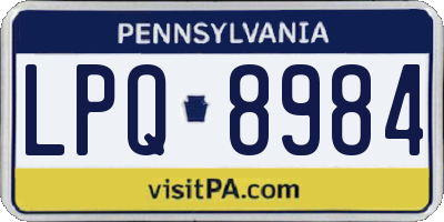 PA license plate LPQ8984