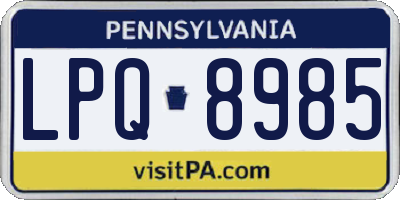 PA license plate LPQ8985