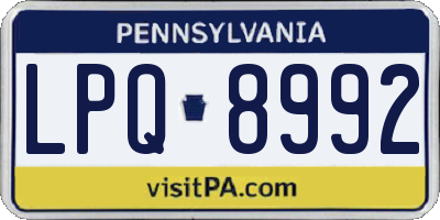 PA license plate LPQ8992