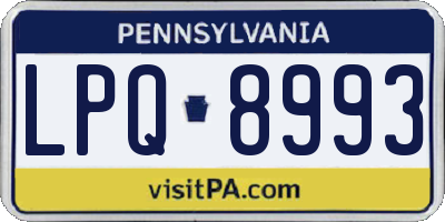 PA license plate LPQ8993