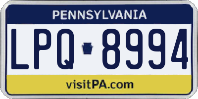 PA license plate LPQ8994