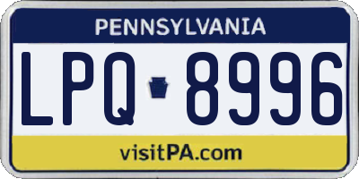 PA license plate LPQ8996