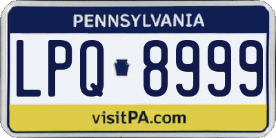 PA license plate LPQ8999