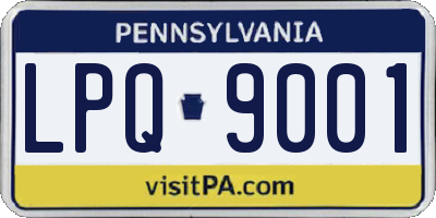 PA license plate LPQ9001