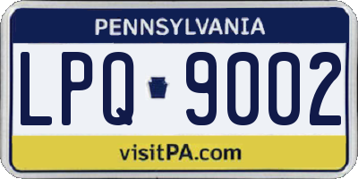 PA license plate LPQ9002
