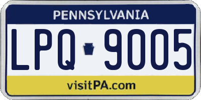 PA license plate LPQ9005