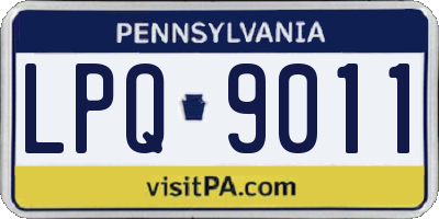 PA license plate LPQ9011